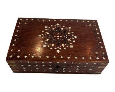 Antique English Star Form Decorative Wood Box