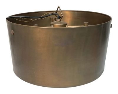 Burnished Brass Bronze Metal Drum Hanging Pendant Light