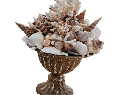 Sea Shell-Encrusted Table Centerpiece