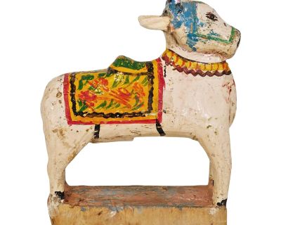 Mid 20th Century Wood Indian Cow Statue