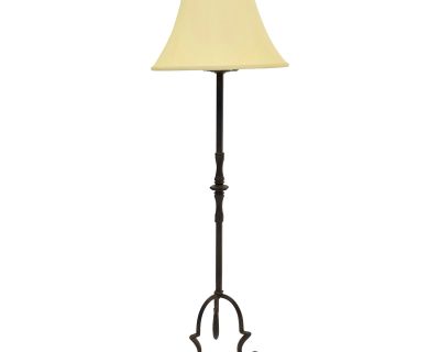 Contemporary Spanish Style Wrought Iron Torichiere Floor Lamp by Paul Ferrante