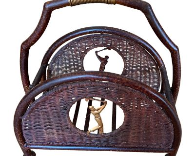 1970s Tortoiseshell Metal Golfers Magazine Rack