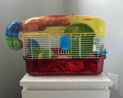Hamster cage with accessories
