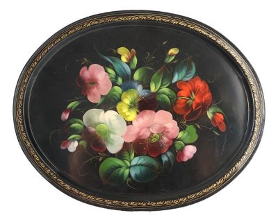 Vintage Hand-Painted Tole Tray