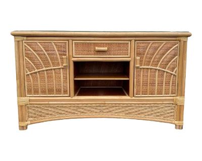 Rattan Sideboard With Natural Bamboo & Wicker