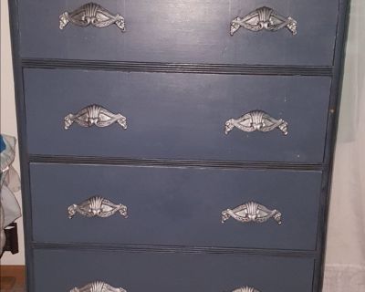 Antique Art Deco Smokey Quartz Blue Dresser