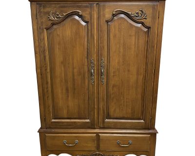 1990s Ethan Allen Country French Media Cabinet