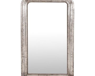 French Silver Gilt Wood Wall Mirror
