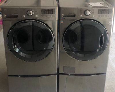 LG Chrome Front Load Washer & Electric Dryer