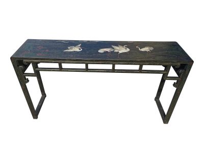Chinese Console Table With Hand Painted Cranes