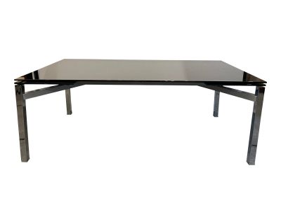 Cattelan Itallia Stainless Steel + Black Glass Extension Dining Table