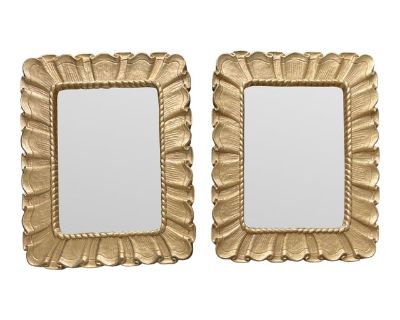 Vintage Pair of Gold Syroco Wood Mirrors
