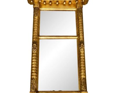 19th Century Antique Gilded Empire Pier Mirror