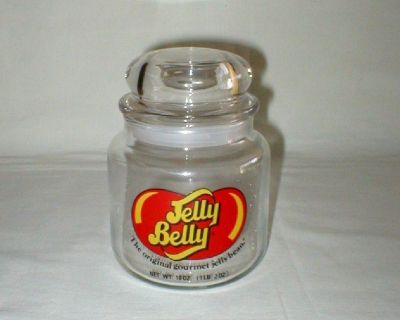 Jelly Belly Candy Jar - Glass w/Air Tight Lid - Rare Collectible