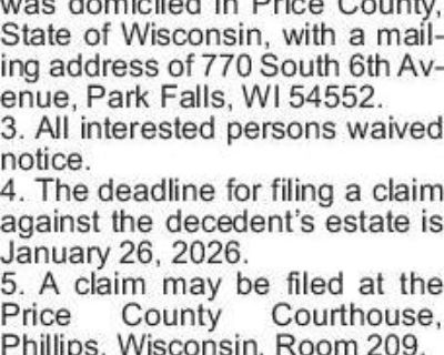 STATE OF WISCONSIN CIRCUIT COURT PRICE