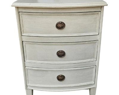 Mid 20th Century Federal Style Gray Enamel Mahogany Bedside Chest of Drawers