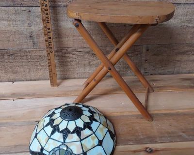 Stained glass Lamp Shade & Folding Stool