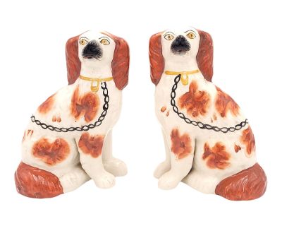Pair of English Staffordshire Spaniels, Circa 1880