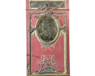 Antique French Carved Oversized Wall Mirror