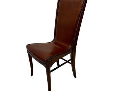 Art Deco Theodore Alexander Leather Sling Dining Chair