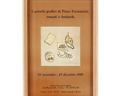 Mid-Century Modern Piero Fornasetti Exhibition Poster, Decorative Art, Framed