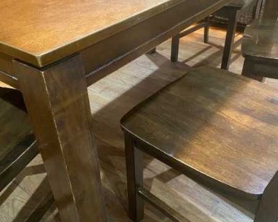 dark wood dining table