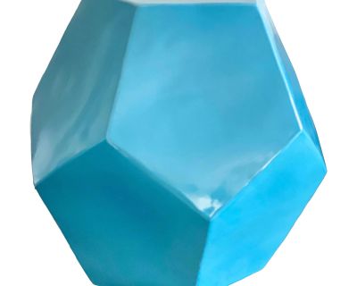 Blue Turquoise Indoor Outdoor Side Table Faceted Cole by High End Designer Made Goods