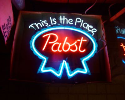 1970s PABST This Is The Place" Neon SIGN w/ Box Vintage Original Beer