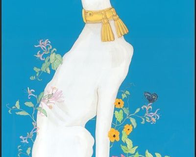 "Hound by Me" Greyhound Dog Art Chinoiserie