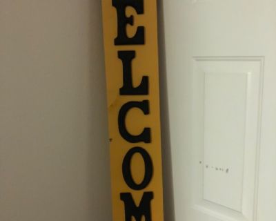 “Welcome” home decor front door sign