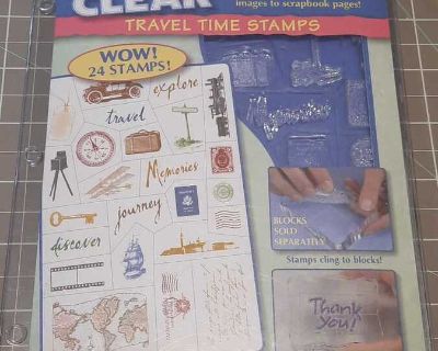 Time Travel antique style clear cling stamp set.