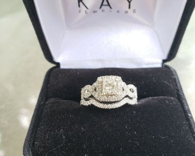 Neil Lane white gold engagement ring & matching band
