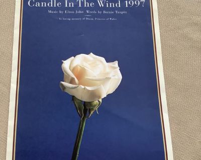 CANDLE IN THE WIND SHEET MUSIC by Elton John for Princess Dianna