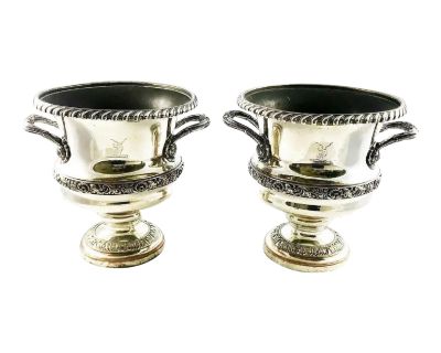 Old Sheffield Plate Silve Wine Champagne Coolers 19th Century - a Pair