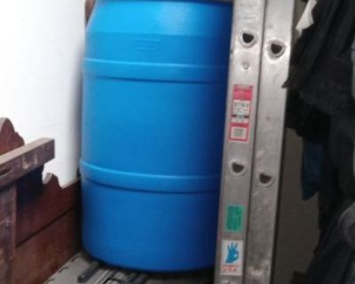 Blue Plastic Barrel