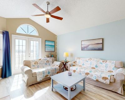 Avg / night: $206. Coastal condo with pool, balcony, fitness room, central AC, & washer/dryer | Located in Corpus Christi, TX | 4.54 Stars | 2 Bed, 2 Bath | No Pets. No pets. Max 6 guests. The Lighthouse is a charming condo with a homey and beachy vibe that offers a peaceful retreat for your coastal getaway. Your location promises easy access to the beach, scenic parks to explore, fishing chart...
