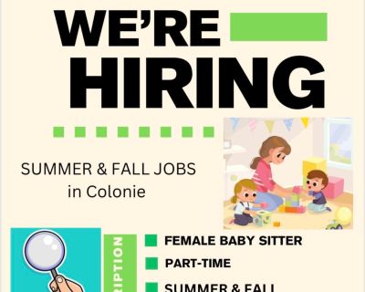 Part-Time full time Sitter / nanny Wanted in Albany, NY $20/hr Flexible Hours