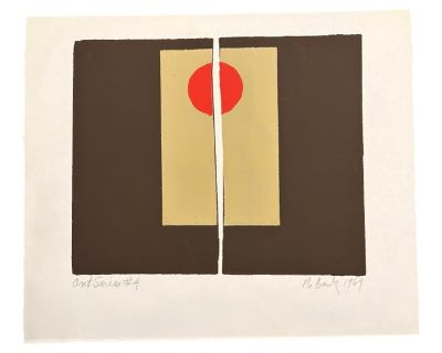 Mid Century Modern Silkscreen Print on Paper Barbara Beck 1969