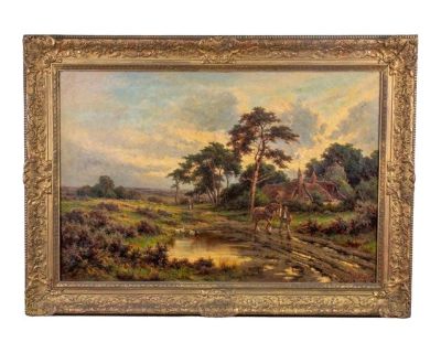 Late 19th Century Oil on Canvas by Henry H. Parker (English 1858- 1930) "Homewards"