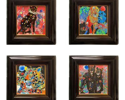 1990s Tie Feng Jiang – Complete Rare “Cats Suite” 168/300 - Set of 4