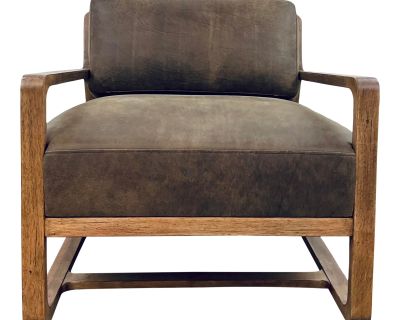 Hooker Modern Brown Aniline Leather Moraine Accent Chair