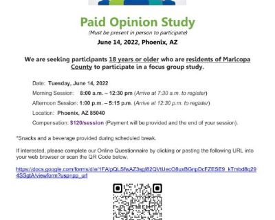 ***PAID*** Focus Group Study -- PARTICIPANTS NEEDED ($120/session)