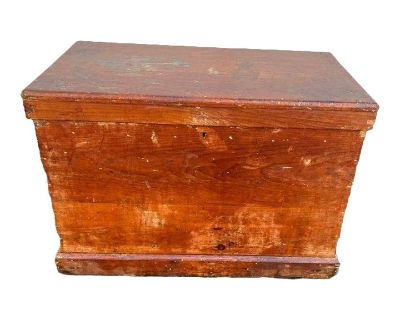 19th Century Antique Ice Box Refrigerator Wooden Chest