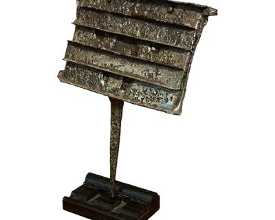 Antique or "Medieval" Iron Horse Brush With Stand From England