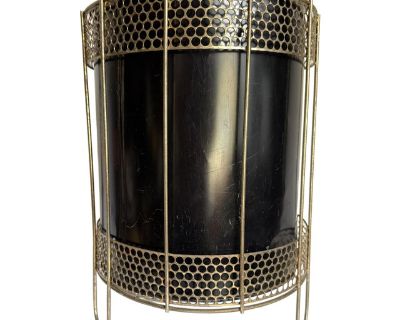 Mid-Century Modern Atomic Metal Wastebasket