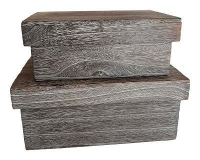 Stacked of Cerused Wood Boxes - a Pair