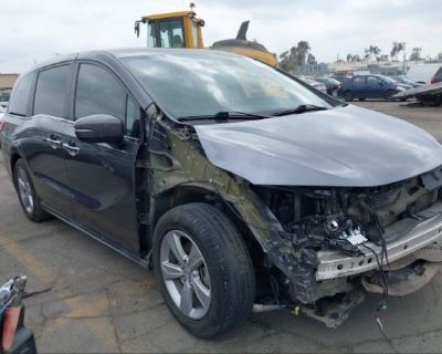 Salvage Gray 2019 Honda Odyssey
