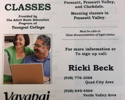 Free English Classes at Yavapai College