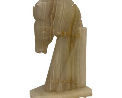 Antique 1960’s Onyx Carved Horse Bookend
