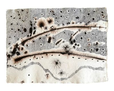 Mid Century Modern Acrylic Painting on Paper, Barbara Beck